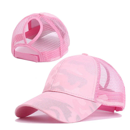 Camouflage Mesh Ponytail Baseball Cap