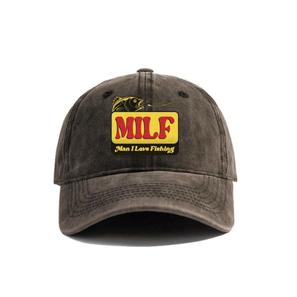 Man I Love Fishing Vintage Baseball Cap