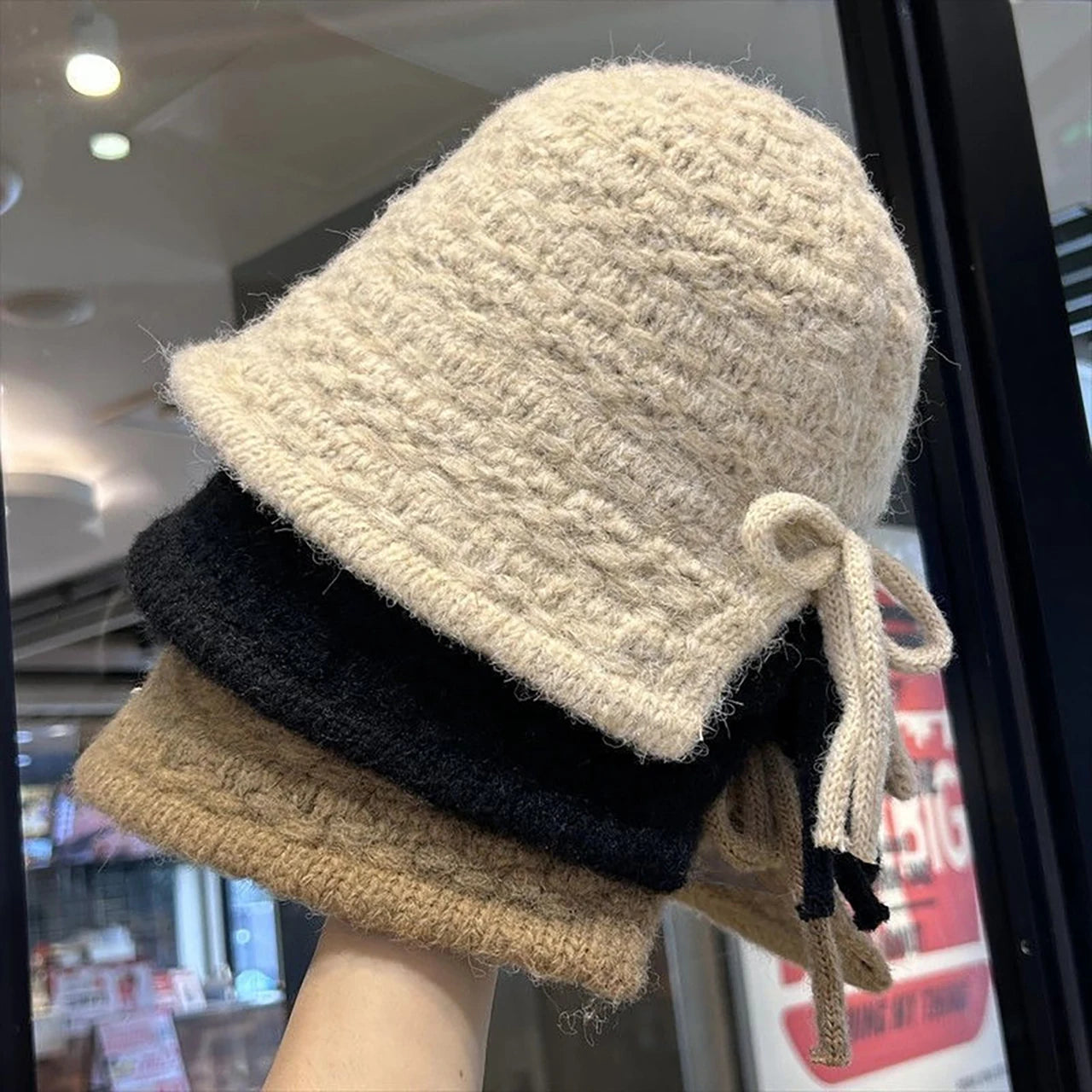 Korean Warm Solid Wool Bucket Hat