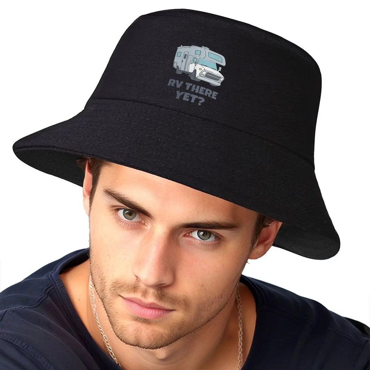 RV There Yet Camping Pun Retro Bucket Hat