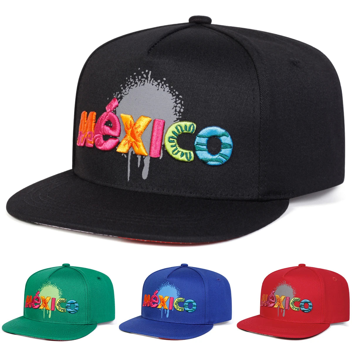 Mexico Letter Embroidery Snapback Cap