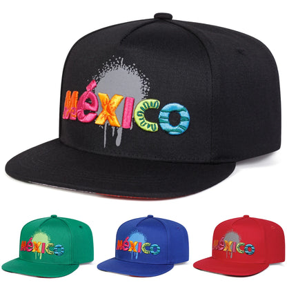 Mexico Letter Embroidery Snapback Cap