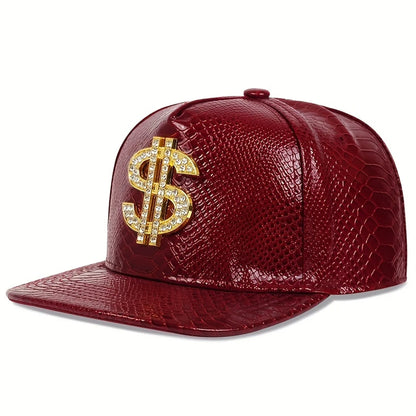 Crocodile Metal Label Flat Brim Hip Hop Cap