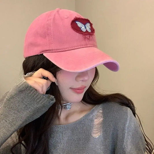 Cotton Butterfly Embroidery Cartoon Baseball Cap