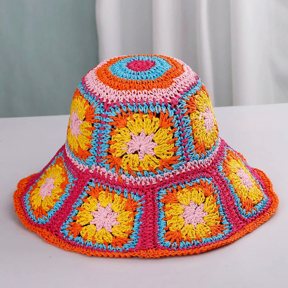 Wide Brim Foldable Summer Straw Bucket Hat