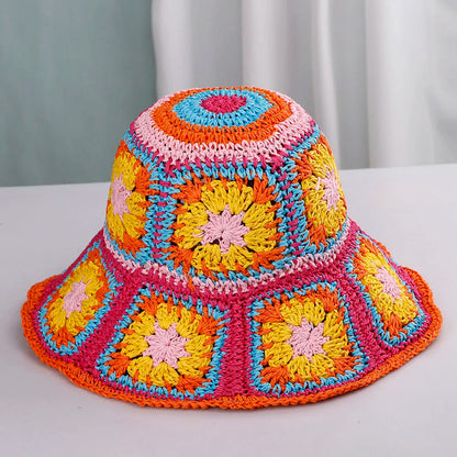 Wide Brim Foldable Summer Straw Bucket Hat