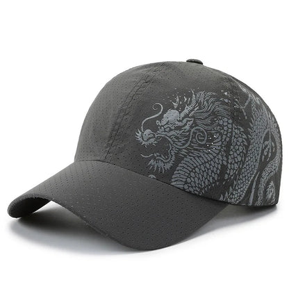 Unisex Dragon Pattern Quick-Dry Sports Baseball Cap