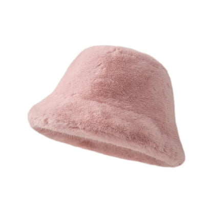 Faux Fur Winter Bucket Hat with Ear Protection