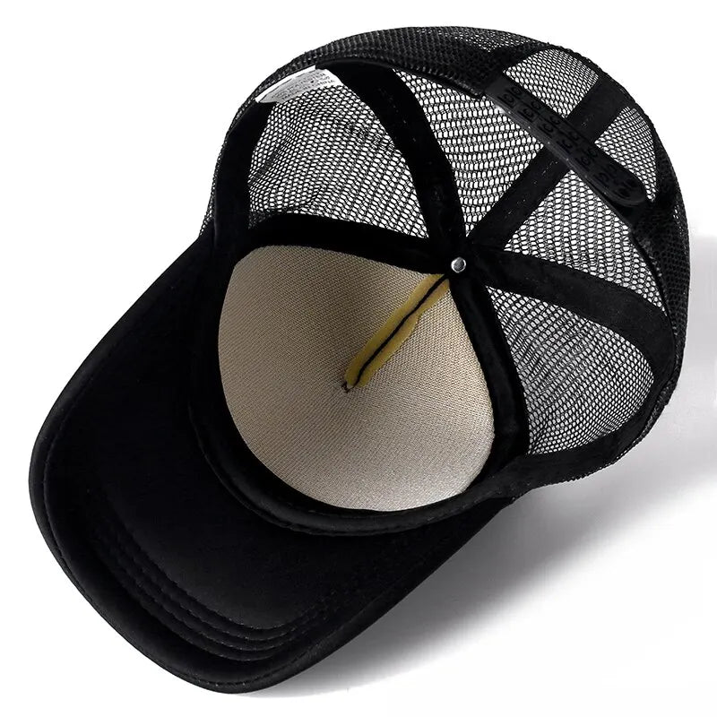 Plain Mesh Snapback Trucker Baseball Cap