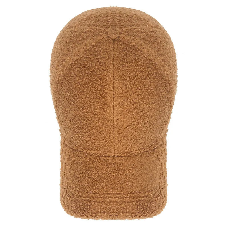 Winter Lamb Wool Solid Baseball Cap