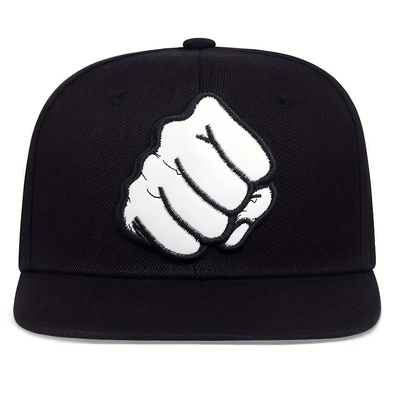 Unisex Fist Leather Label Embroidered Baseball Cap