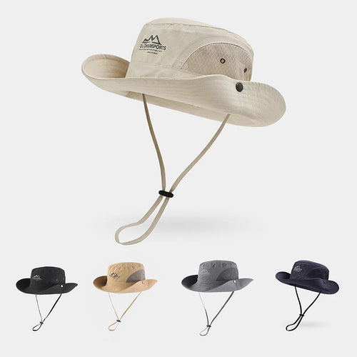 Summer Quick-Dry Drawstring Outdoor Bucket Hat