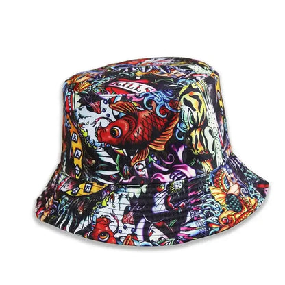 Four Seasons Cartoon Print Polyester Bucket Hat