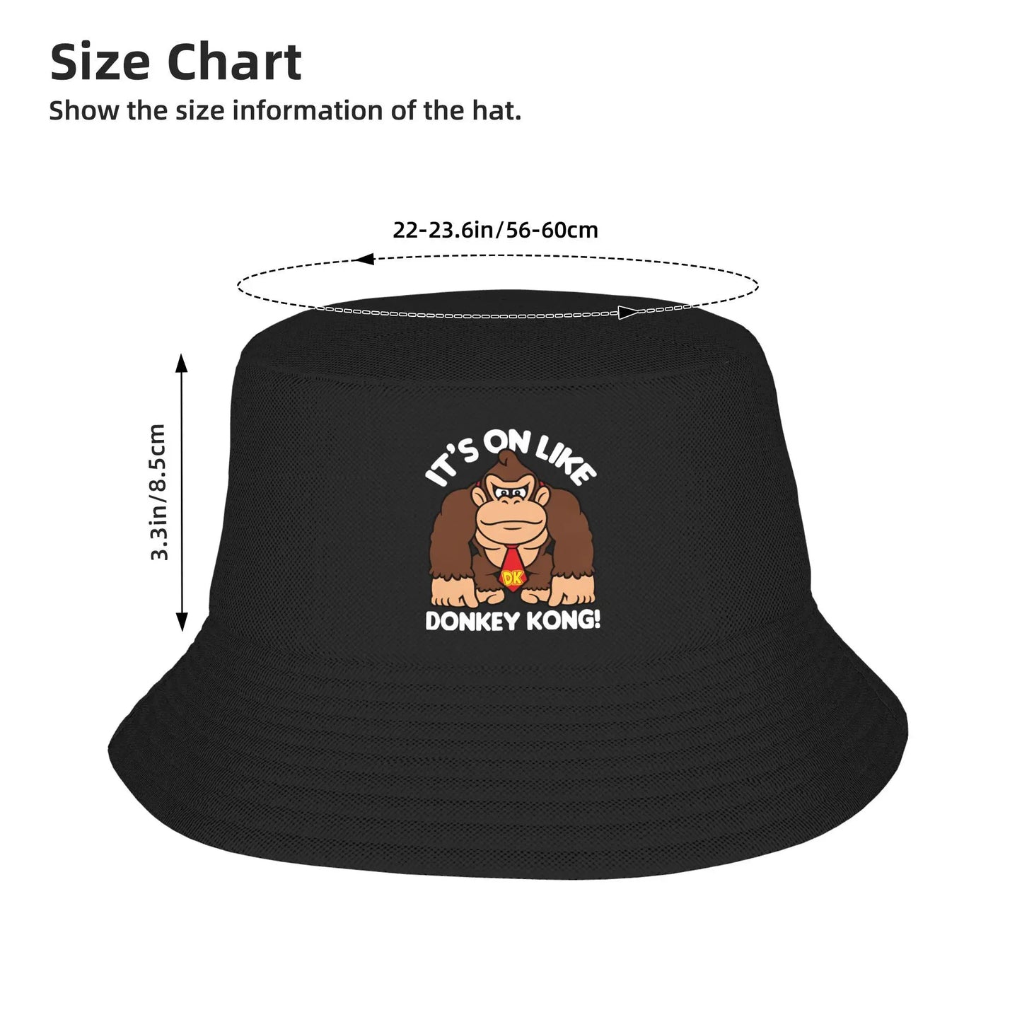 Donkey Kong Gorilla Vintage Hip Hop Graphic Bucket Hat