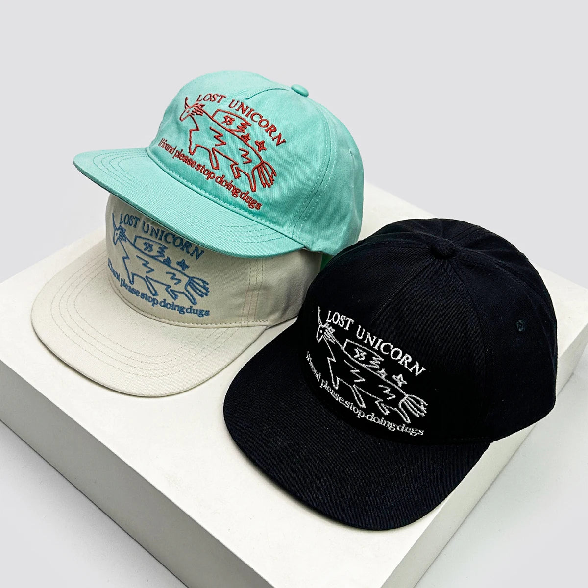 New Unisex Niche Unicorn Letters Embroidery Baseball Hats Flat Eave