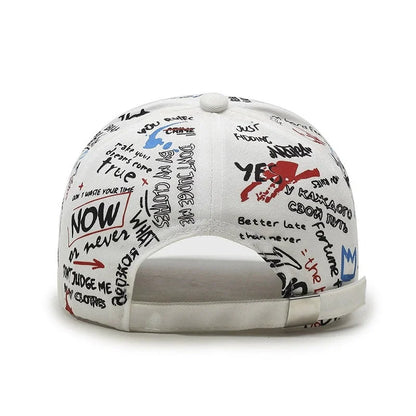 Korean Graffiti Letter Print Baseball Cap