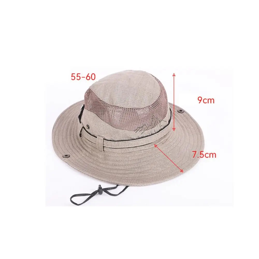 Breathable Mesh Cotton Wide Brim Bucket Hat