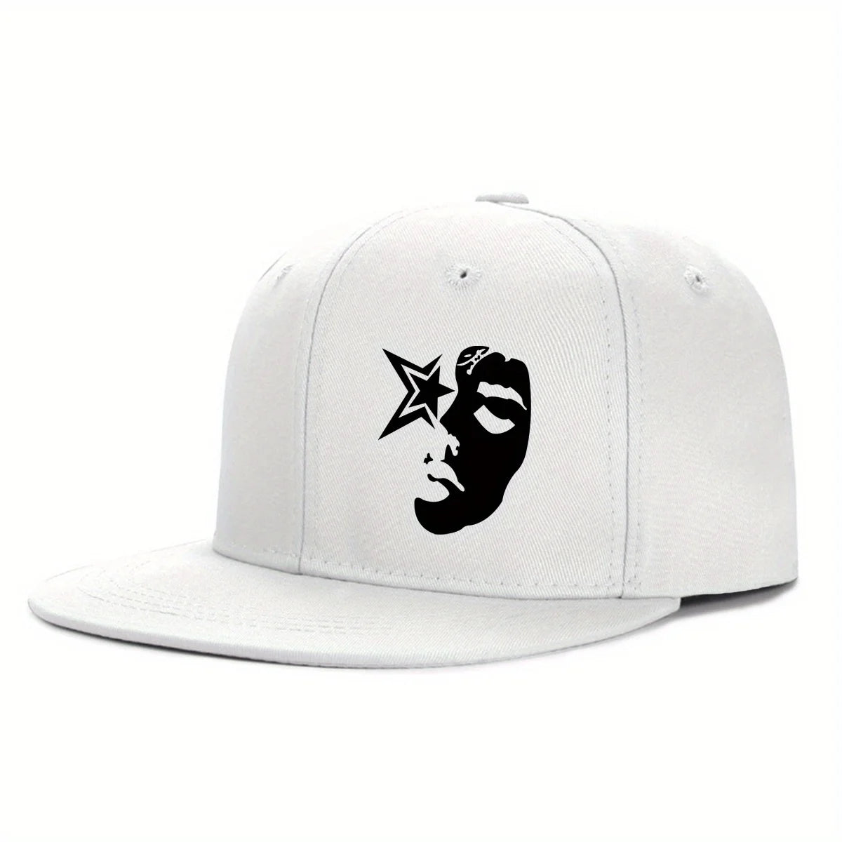 Y2K Face Pattern Printed Snapback Cap