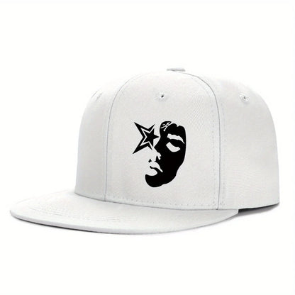 Y2K Face Pattern Printed Snapback Cap
