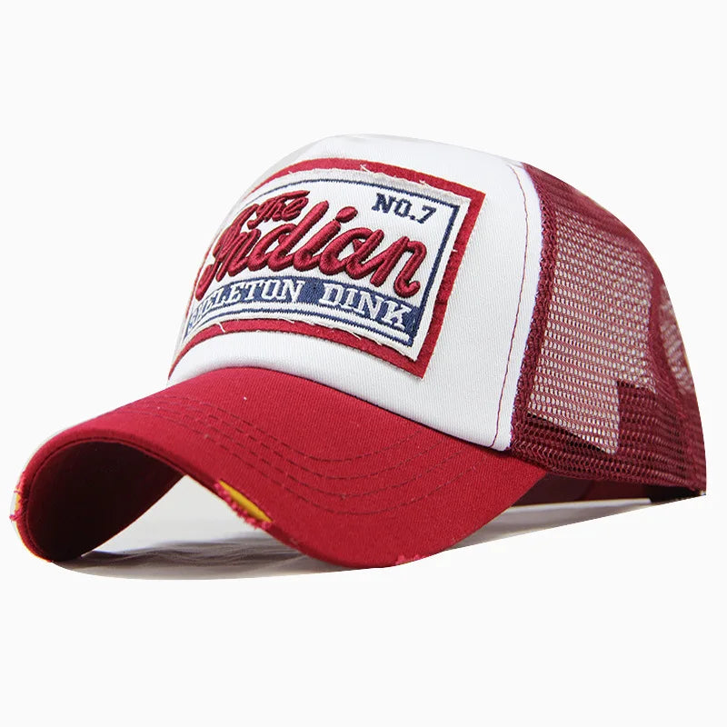 Letter Embroidery Mesh Trucker Cap Streetwear Unisex