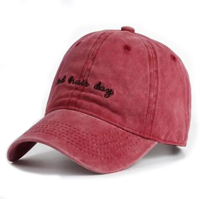 Letter Embroidery Washed Cotton Baseball Cap