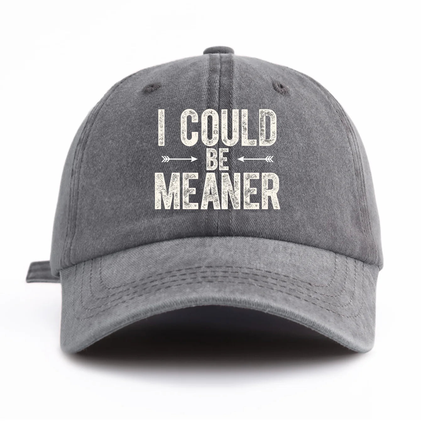 I Could B Meaner Washed Retro Baseball Cap