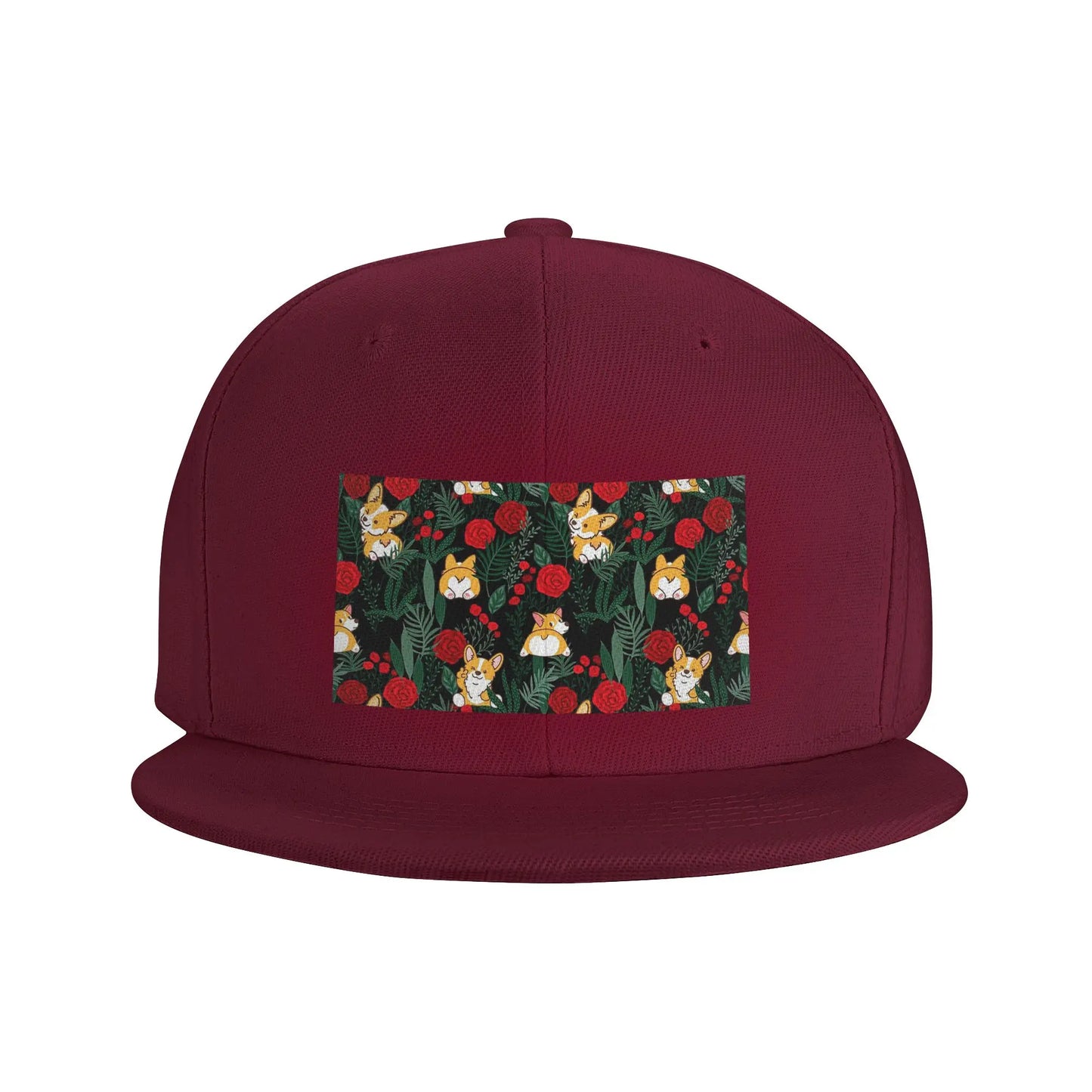 Corgi Dog Garden Scene Breathable Snapback Cap