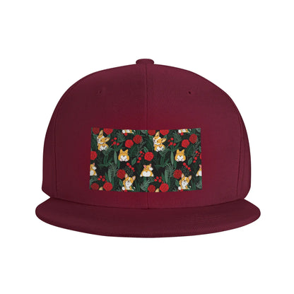 Corgi Dog Garden Scene Breathable Snapback Cap