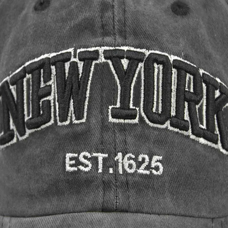 New York Embroidered Washed Snapback Baseball Cap