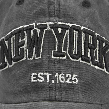 New York Embroidered Washed Snapback Baseball Cap