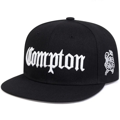 Unisex Compton Embroidery Hip Hop Snapback Cap