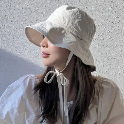 Korean Lace-Up Lightweight Fisherman Bucket Hat