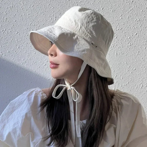 Korean Lace-Up Lightweight Fisherman Bucket Hat