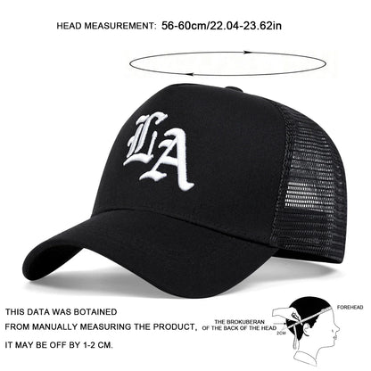 Unisex LA Letter Embroidery Baseball Net Caps