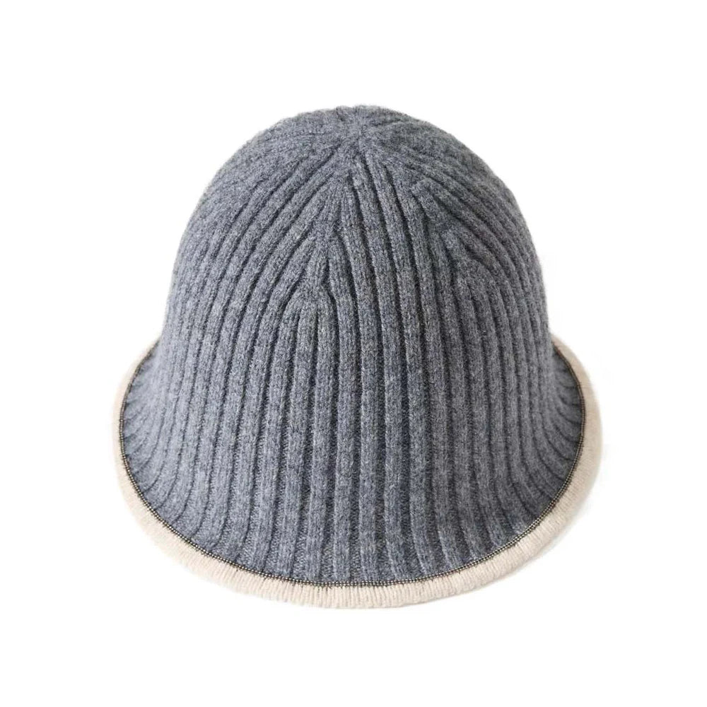 Knitted Wool Buckle Bucket Hat