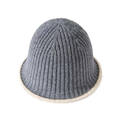 Knitted Wool Buckle Bucket Hat