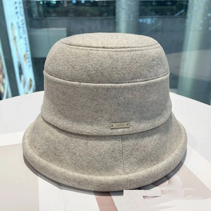 Wool Warm Slim Face Bucket Hat