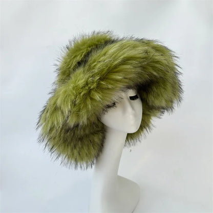 Oversized Fluffy Y2K Winter Bucket Hat