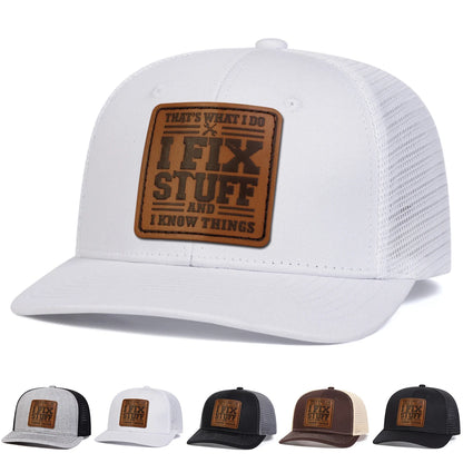 Unisex IFIXSTUFF Leather Label Baseball Net Caps