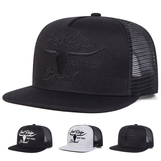 Unisex Bullhead Letter Embroidery Hip-hop Net Hats
