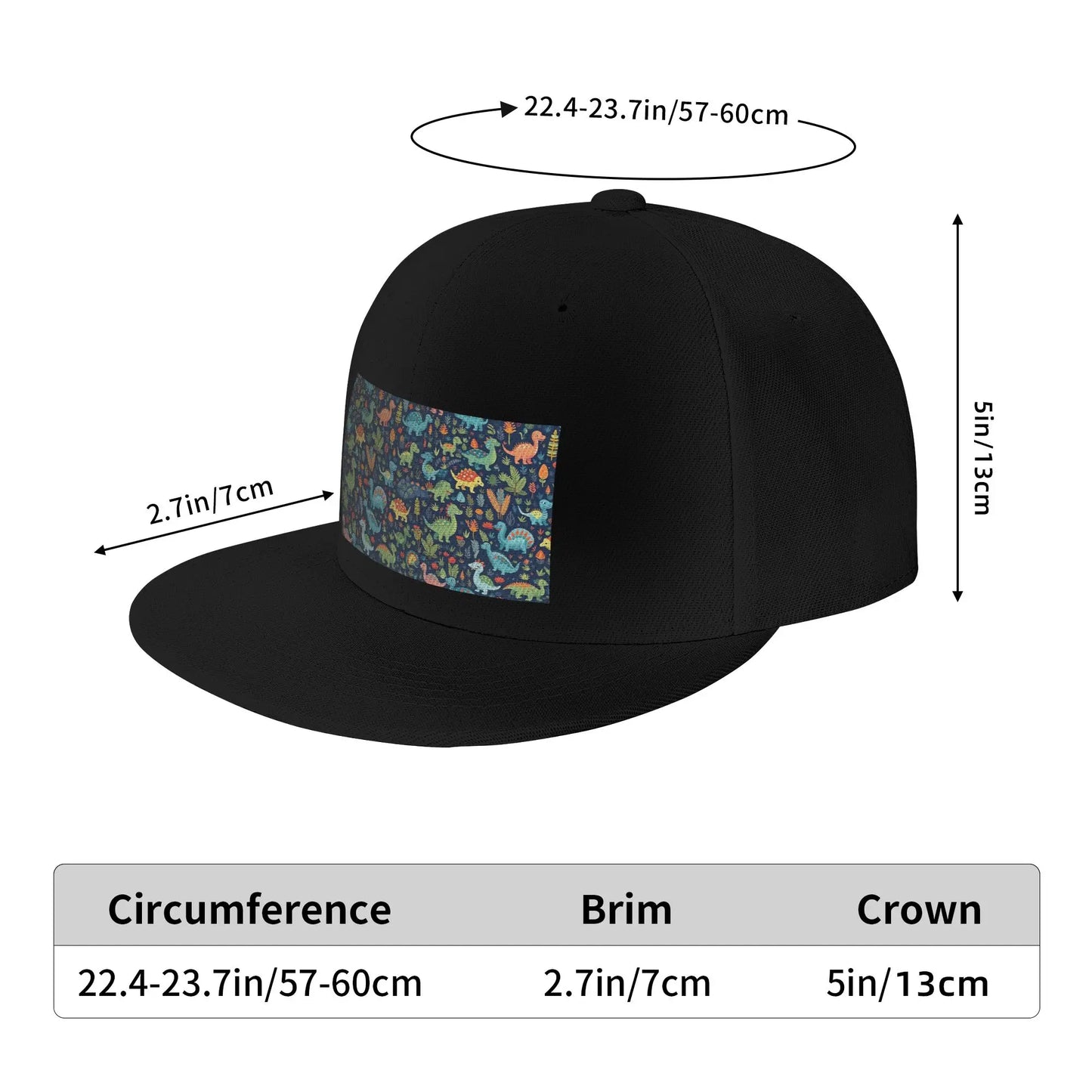 Cartoon Cute Dinosaur Pattern Snapback Cap
