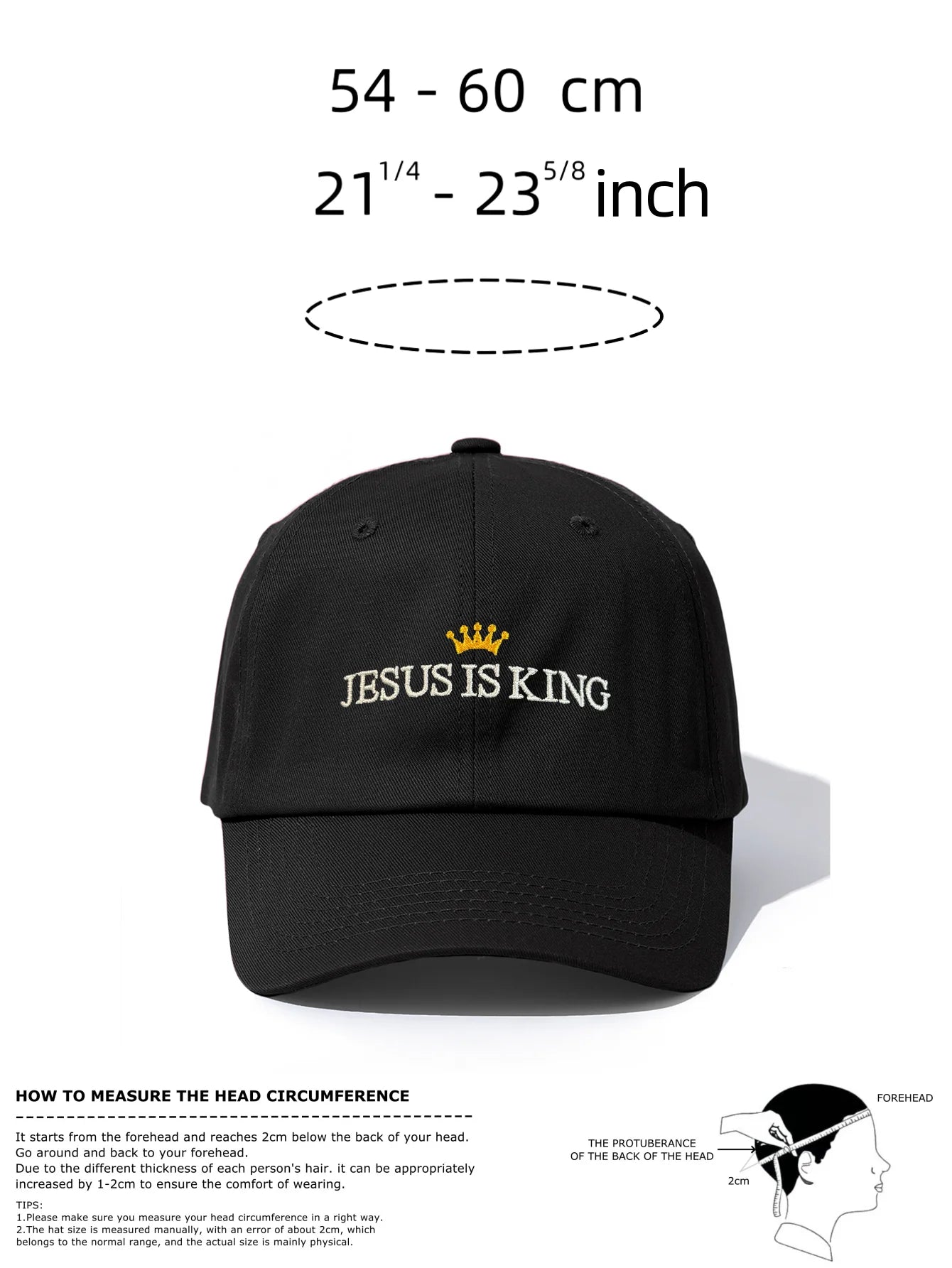 Jesus Is King Embroidery Baseball Cap
