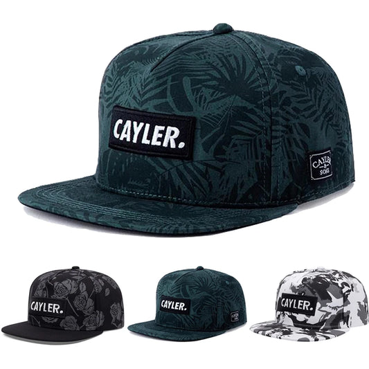 Unisex Cayler Leaf Rose Camouflage Flat Brim Hip Hop Baseball Cap