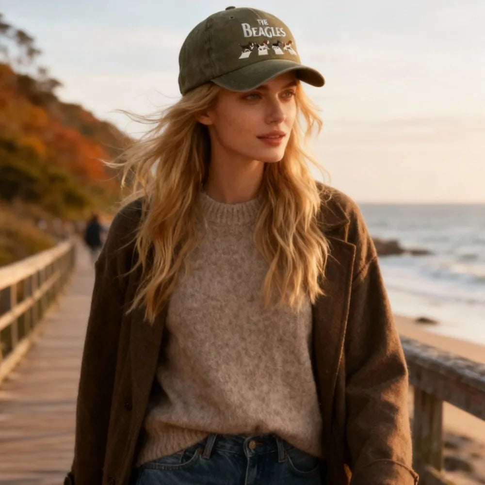 Casual Print Adjustable Washed Retro Baseball Cap