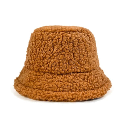 Unisex Graffiti Lamb Wool Winter Bucket Hat