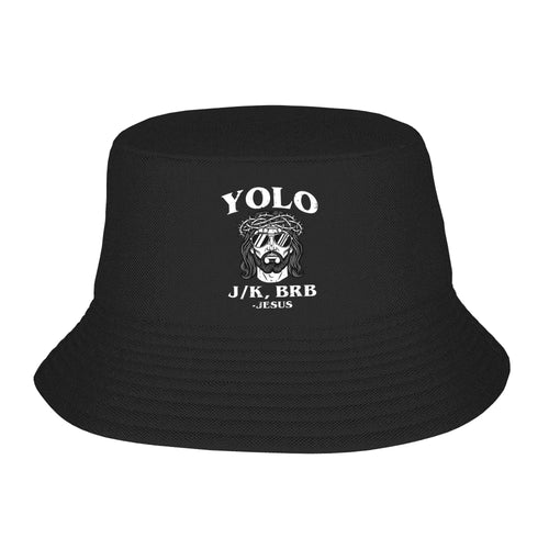 Easter Yolo Jk BRB Jesus Funny Bucket Hat