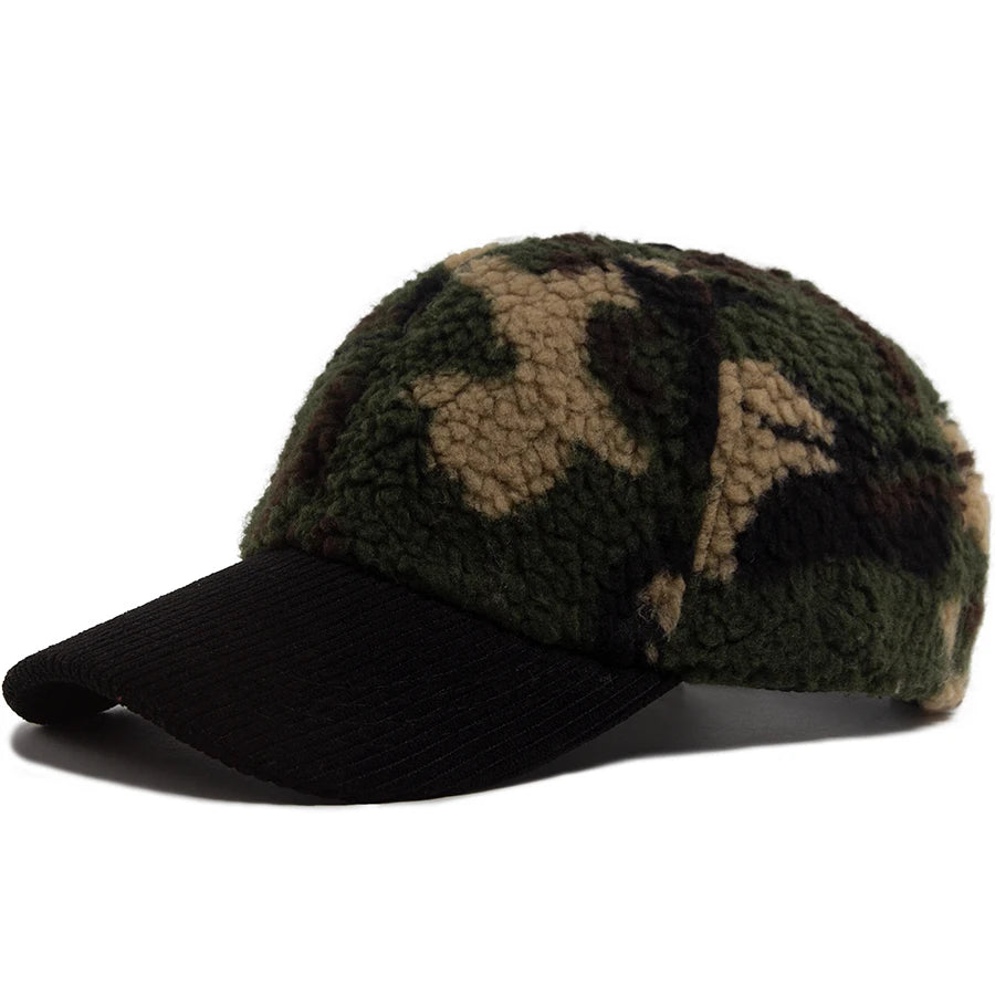 Corduroy Print Winter Baseball Cap