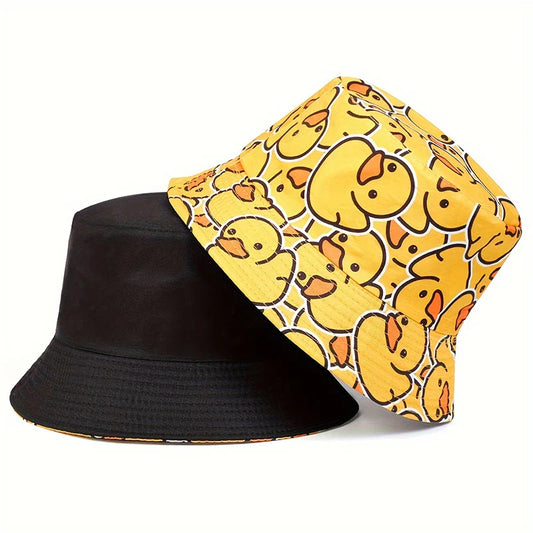 Panama Bucket Hat Little Yellow Duck Print Fisherman hats outdoor Fishing Sun Hat