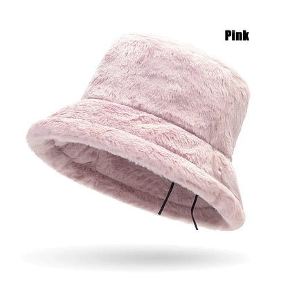 Women's Thickened Plush Leopard Bucket Hat
