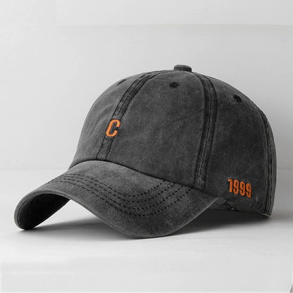 Vintage Washed Cotton Letter Ponytail Baseball Cap